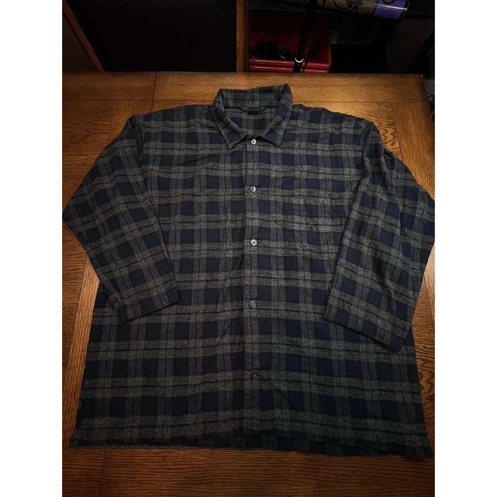 VTG Polo Ralph Lauren Plaid Skater Grunge Single Pocket No Cuff Button Shirt XL